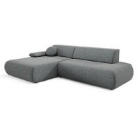 ECKSOFA Dunkelgrau PENTI Ausziehbar Mit Bettkasten Links - Dunkelgrau/Grau, Textil (286/173.5cm) - Sepro Meble