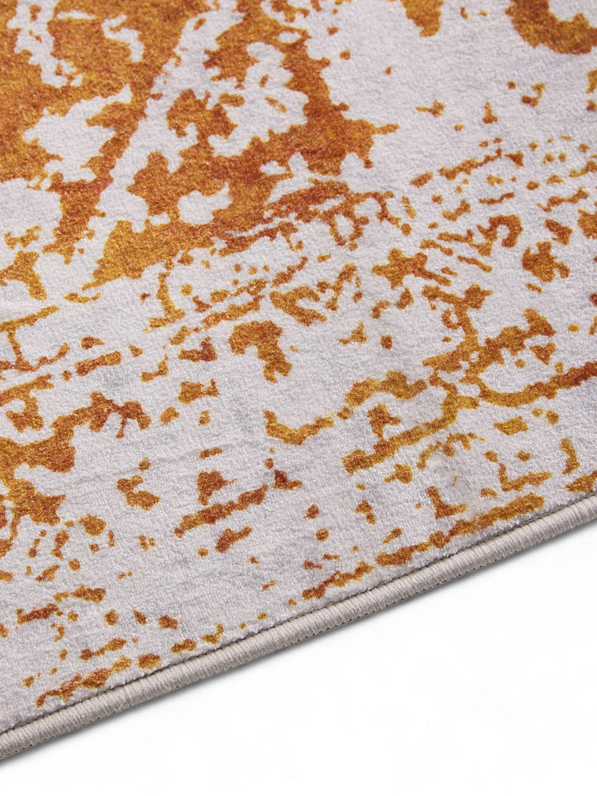 VINTAGE-LÄUFER Miray waschbar 80/240 cm - Orange/Grau, Kunststoff (80/240cm) - benuta Nest