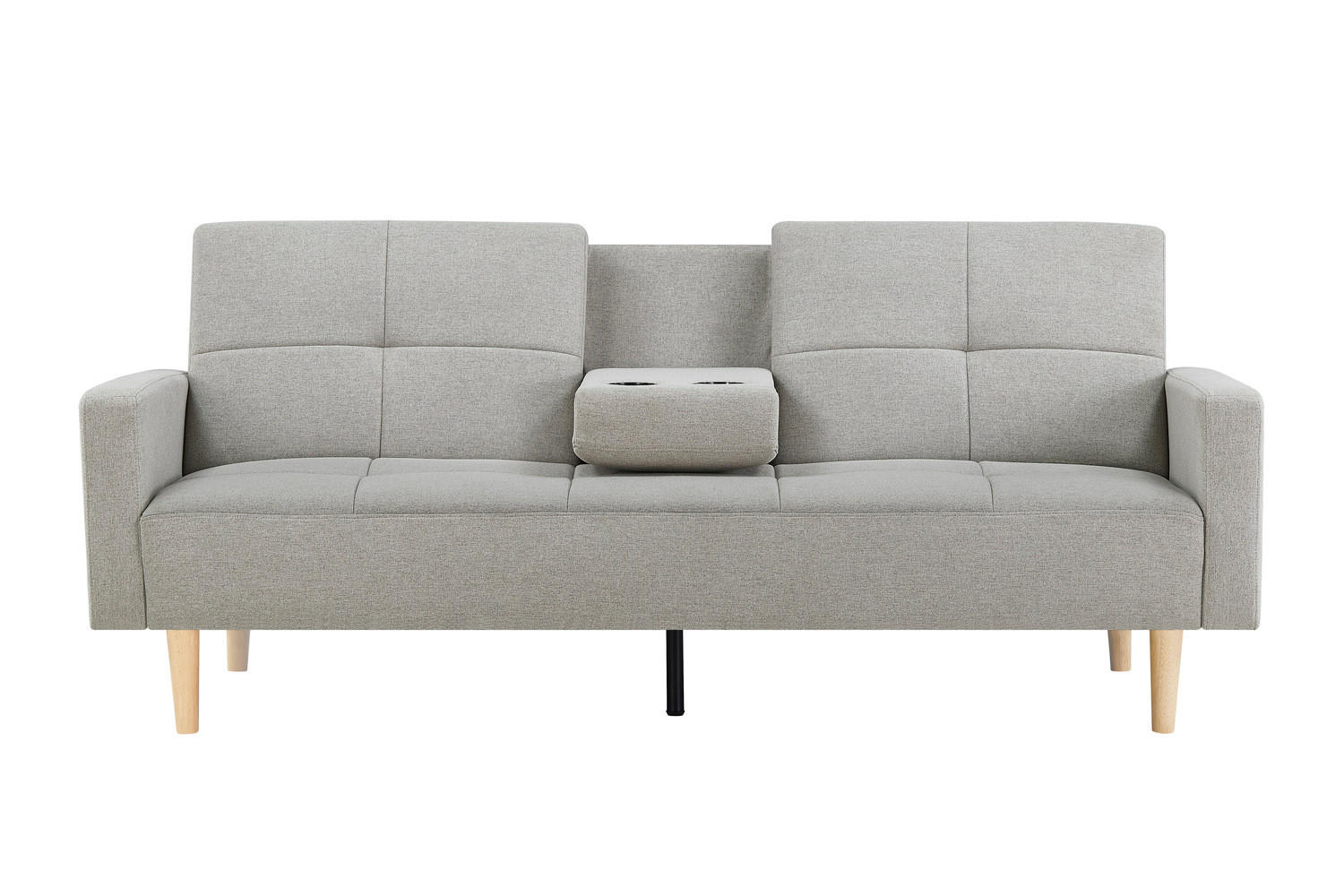 SCHLAFSOFA oslo grau 3-sitzer stoff - Grau, Holz (199/89/92cm) - Concept Usine