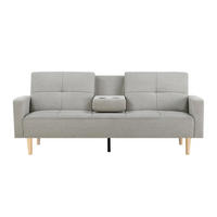 SCHLAFSOFA oslo grau 3-sitzer stoff - Grau, Holz (199/89/92cm) - Concept Usine