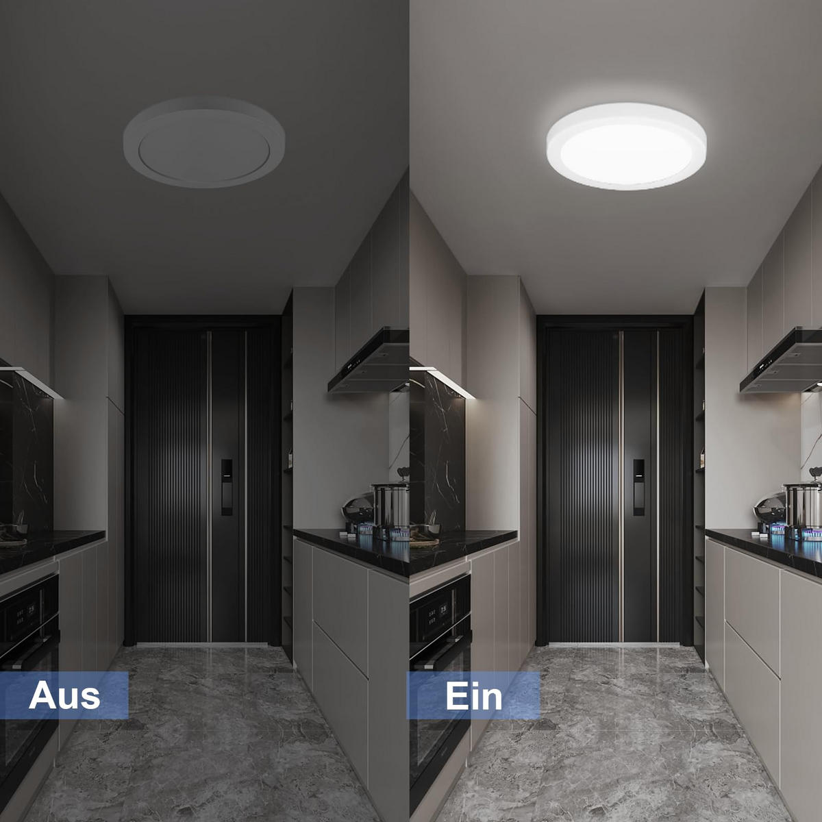 LED-DECKENLEUCHTE Miraj 23/3/23 cm （2er-set） - Weiß, Kunststoff (23/23/3cm) - ZMH