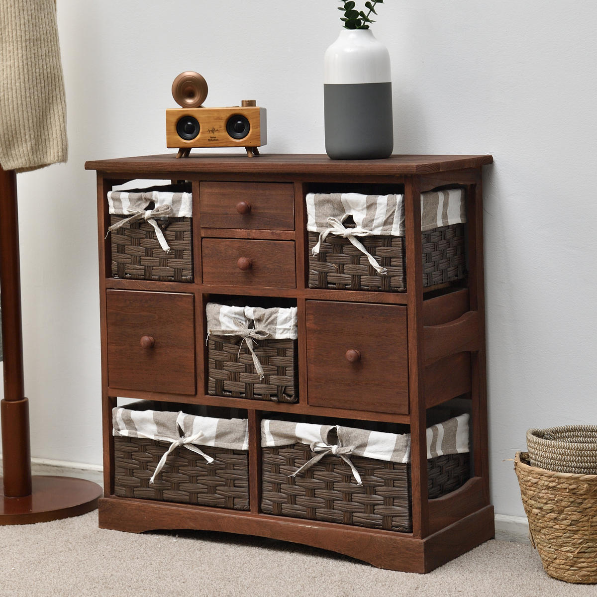 KOMMODE Braun 30/69/69 cm - Braun, Holz (30/69/69cm) - Mobili Rebecca