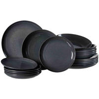 TELLER-SET Toledo dunkelgrau 18er Set - Dunkelgrau, Keramik (1/1/1cm) - Ritzenhoff Breker