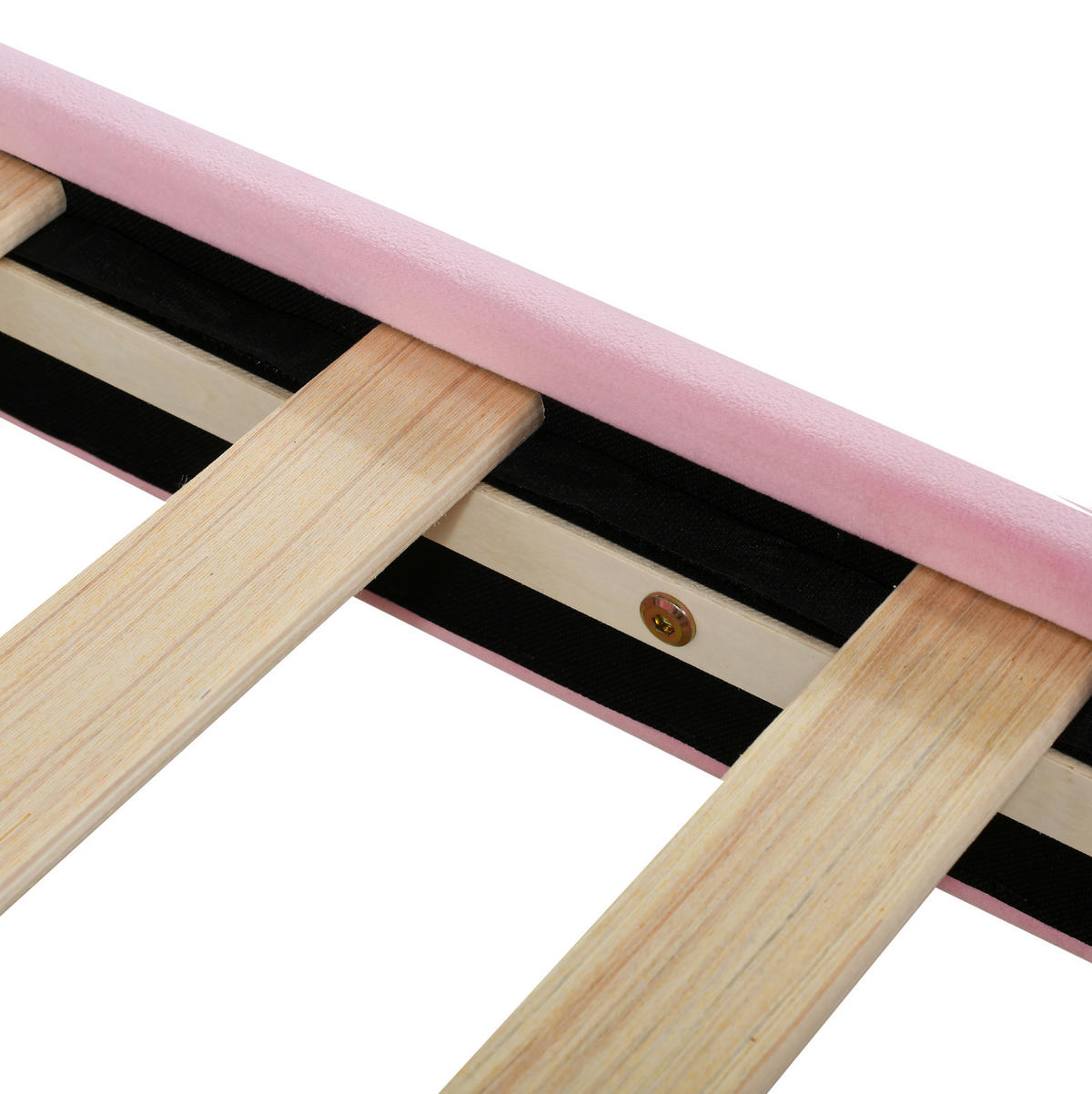POLSTERBETT 90/200 cm Rosa aus Massivholz mit Rückenlehne - Pink, Holz (90/200cm) - OKMYHOME