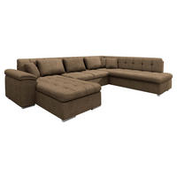 WOHNLANDSCHAFT Niko Bis, Seite: Links - Nussbaumfarben, Holz/Textil (348/76/205cm) - MIRJAN24