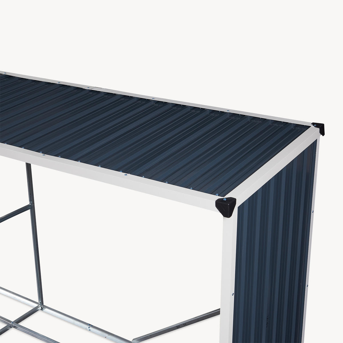 BRENNHOLZUNTERSTAND Kalmar - Anthrazit, Metall (352/152/80cm) - casa.pro