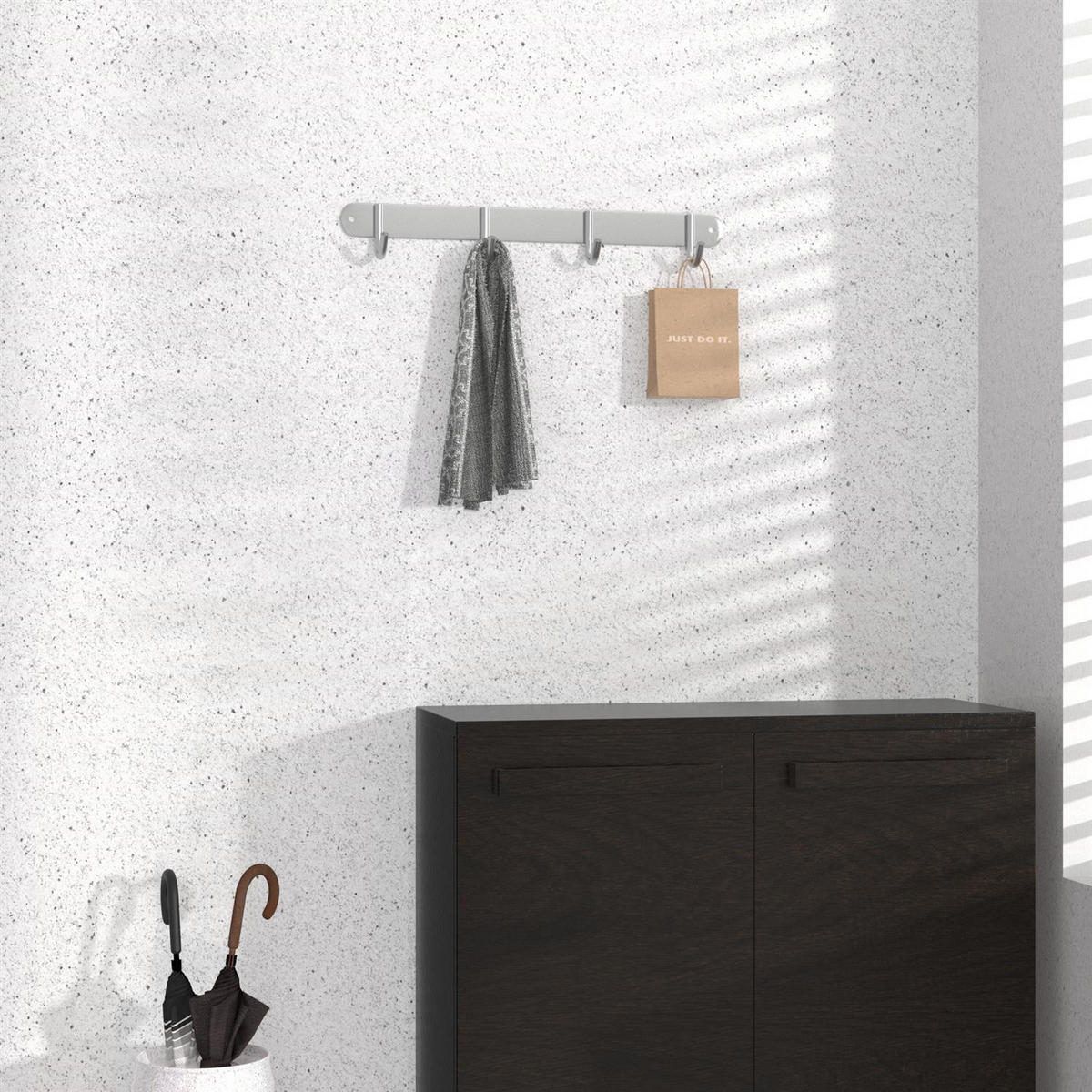 GARDEROBENLEISTE 30/5/5 cm - Silberfarben, Metall (5/5/30cm) - Intirilife