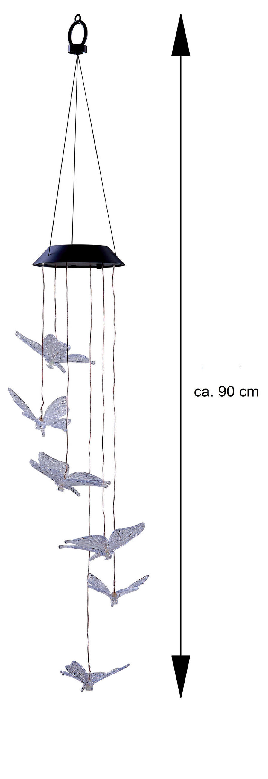LED-SOLAR-WINDSPIEL - Schmetterling mit Dämmerungssensor für Garten, Balkon und Terrasse - Weiß, Kunststoff (12.5/12.5/94cm) - Northpoint