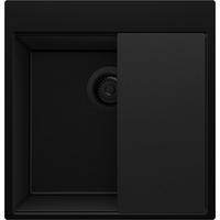 SPÜLBECKEN Oslo, 2-er set Alles Schwarz 48/50 cm 1 Becken + Ablauf-Set + Schneidebrett ab 50er Unterschrank - Schwarz, Kunststoff (48/20/50cm) - Primagran