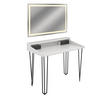 SCHMINKTISCH Sannar Weiß 110 cm mit LED-Spiegel - Schwarz/Weiß, Holzwerkstoff (110/89.5/60cm) - Vicco