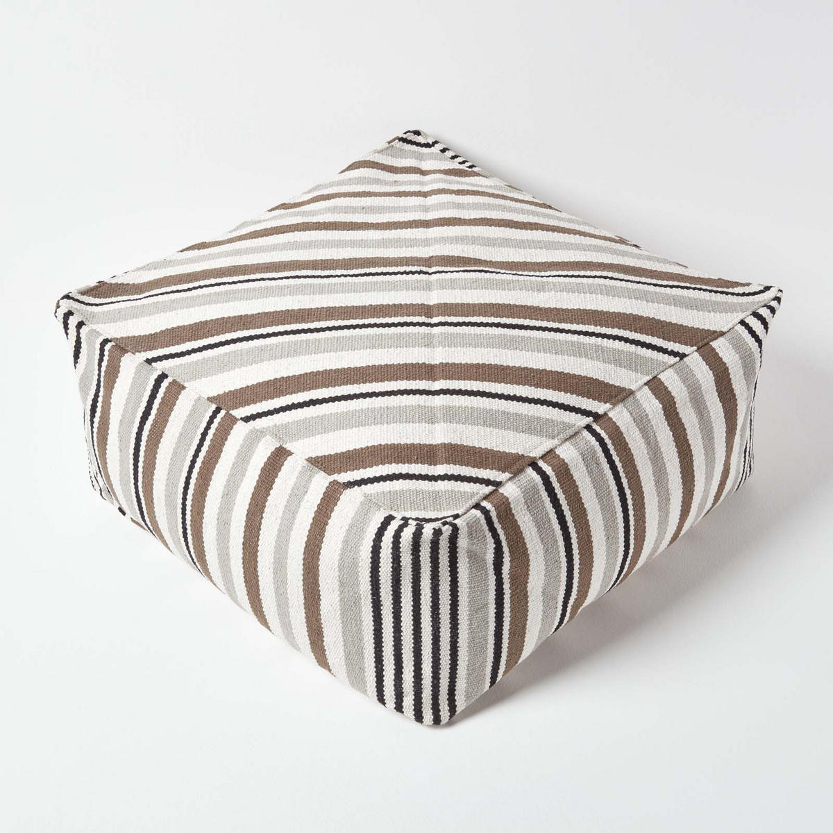 SITZPOUF mit Streifenmuster, 60/60/30 cm - Grau, Textil (60/30/60cm) - Homescapes