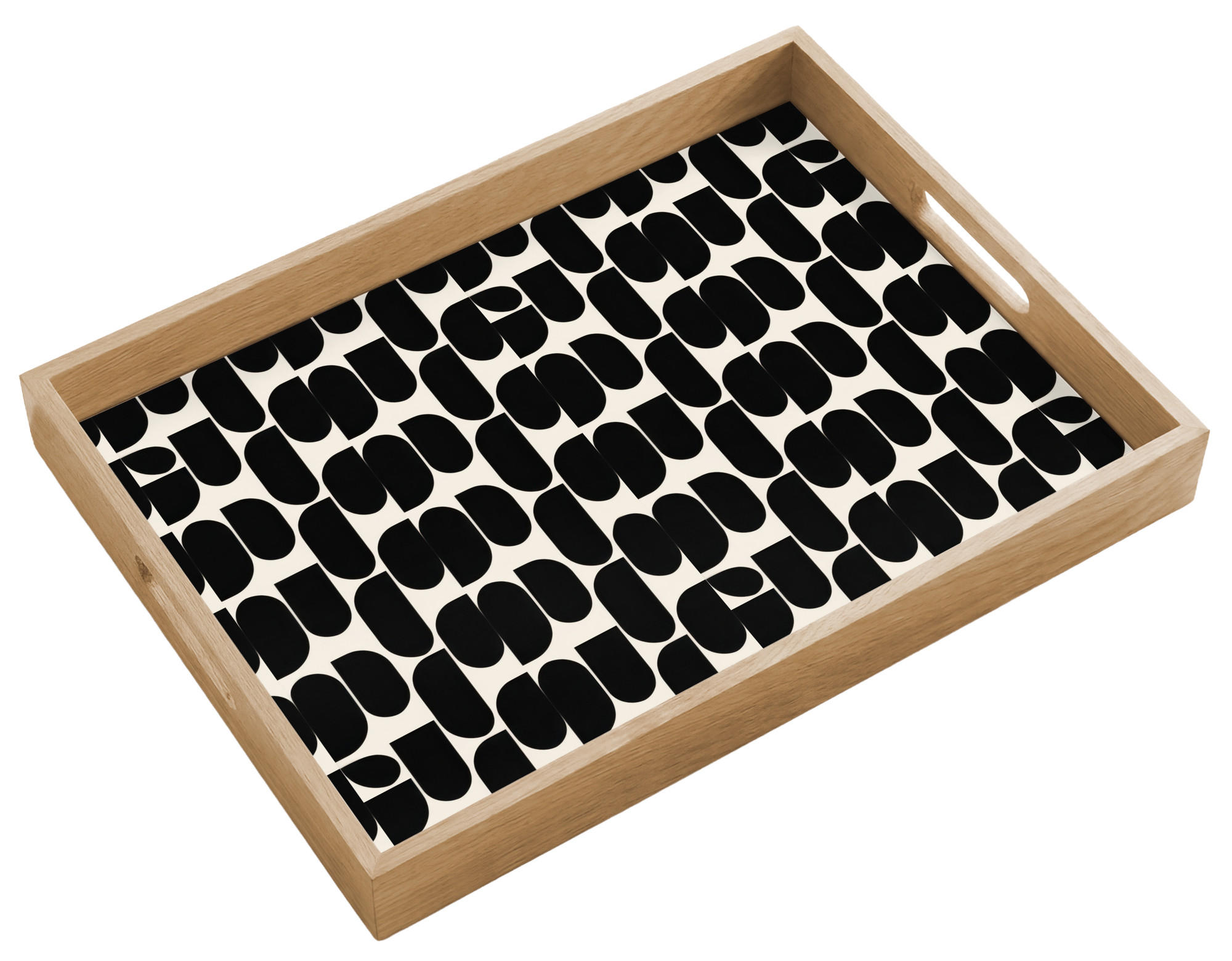 OnlyWow SERVÍROVACÍ PODNOS Moderní - vzorované - černé 50x35 cm