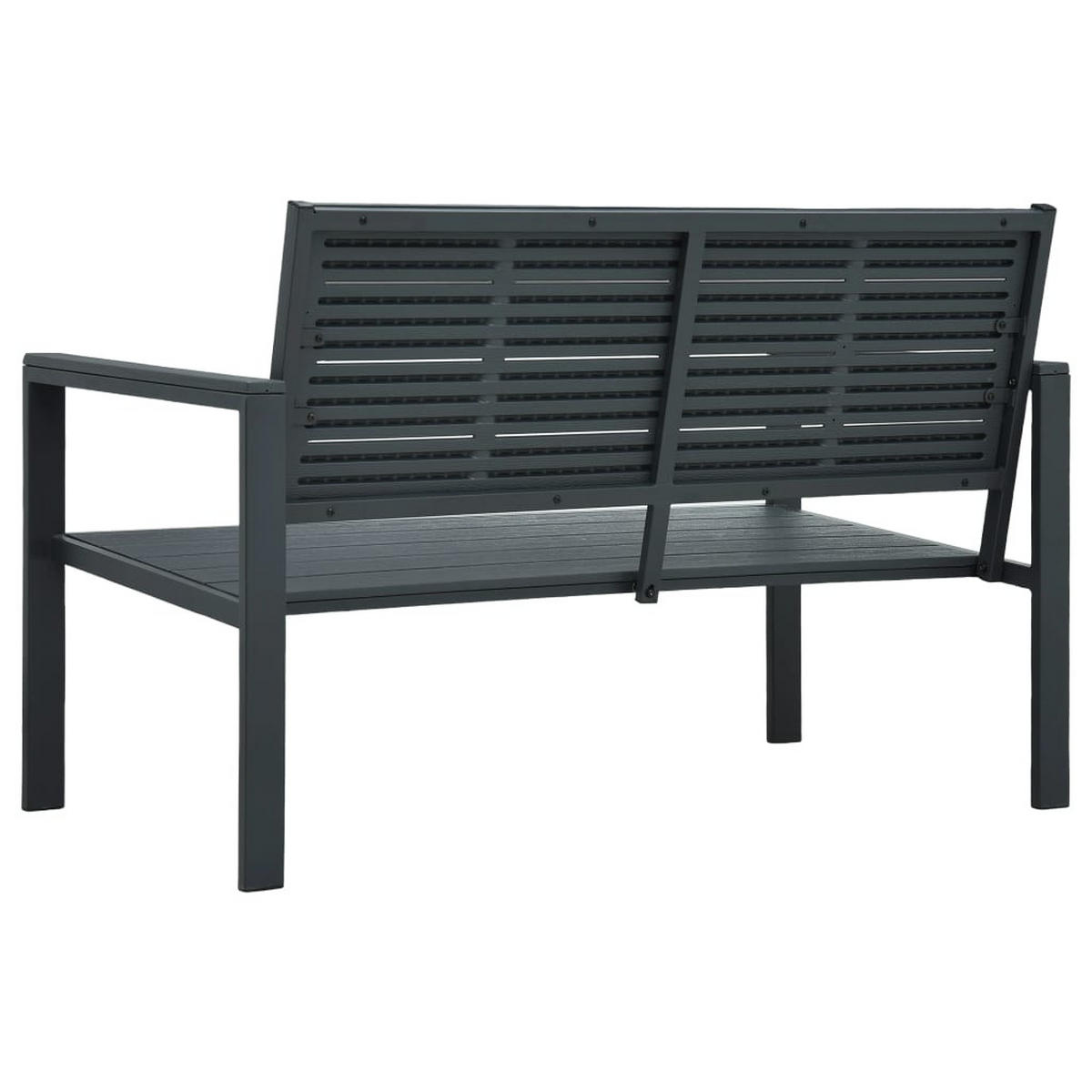 GARTENBANK 120 Cm Hdpe Grau Holz-Optik - Grau, Kunststoff (120/78/64cm) - vidaXL