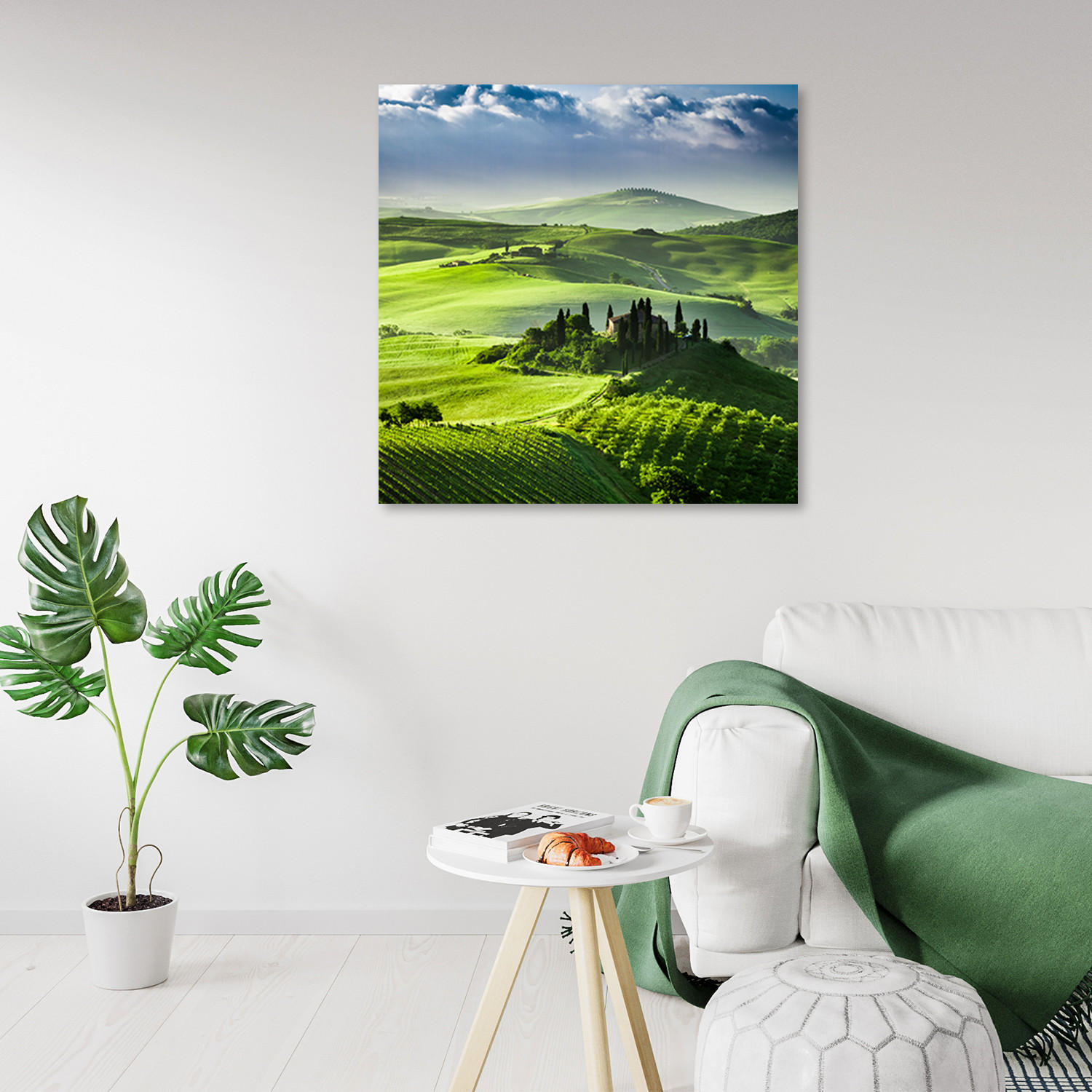 BILD, Landschaften - Grün 30x30cm - Grün, Textil (30/30cm) - Feeby