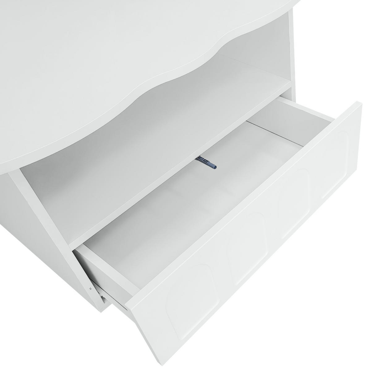 COUCHTISCH 100/60/40.5 cm weiß aus Spanplatte mit Schublade und Ablagefach - Weiß, Holzwerkstoff (100/60/40.5cm) - OKMYHOME