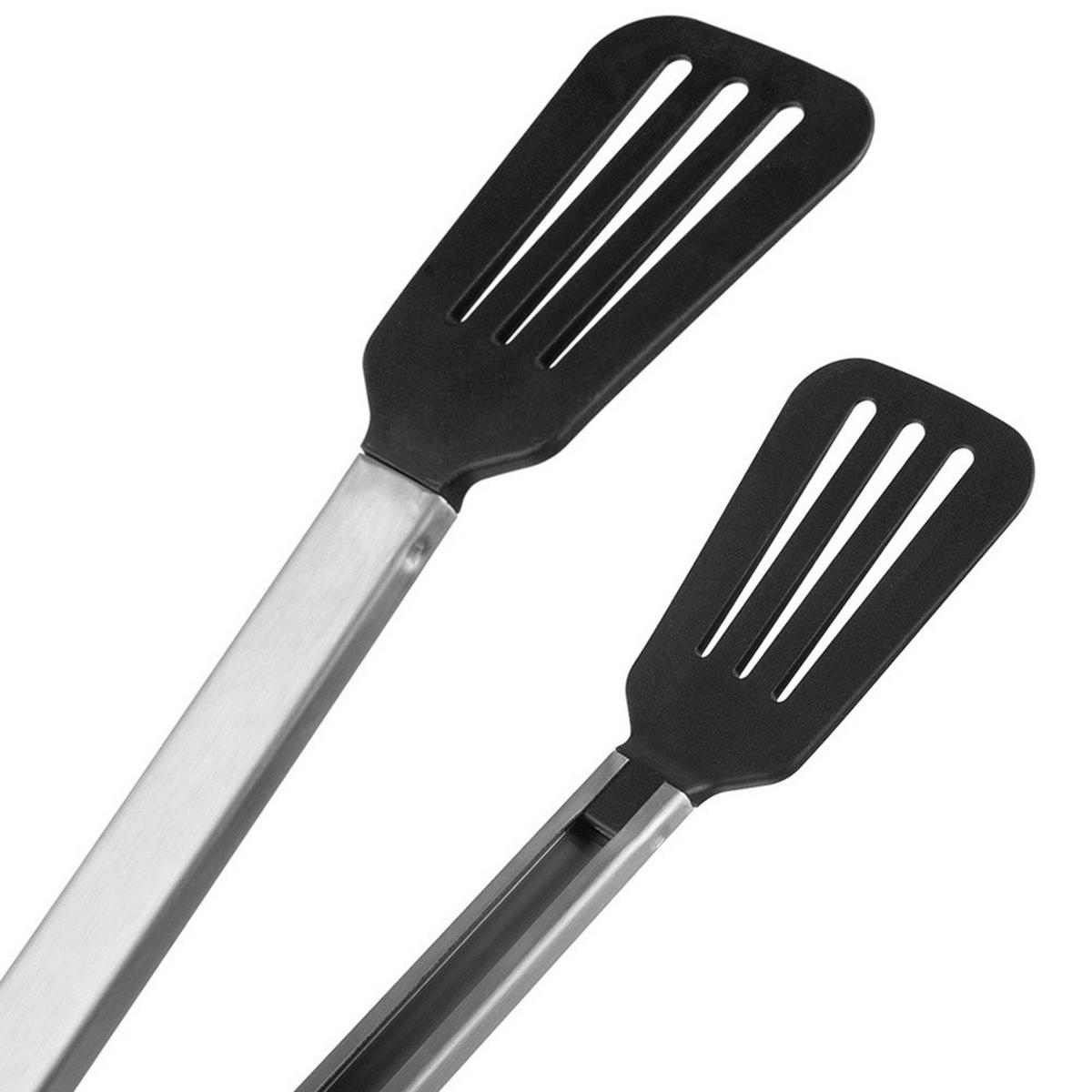 GRILLZANGE Edelstahl mit Verriegelung 44 cm Silberfarben - Silberfarben, Metall (44cm) - Orion 