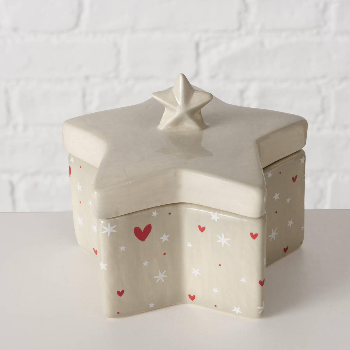 SCHMUCKSCHATULLE Anella Sternform - Beige, Keramik (13/11.5/13cm) - Boltze Home