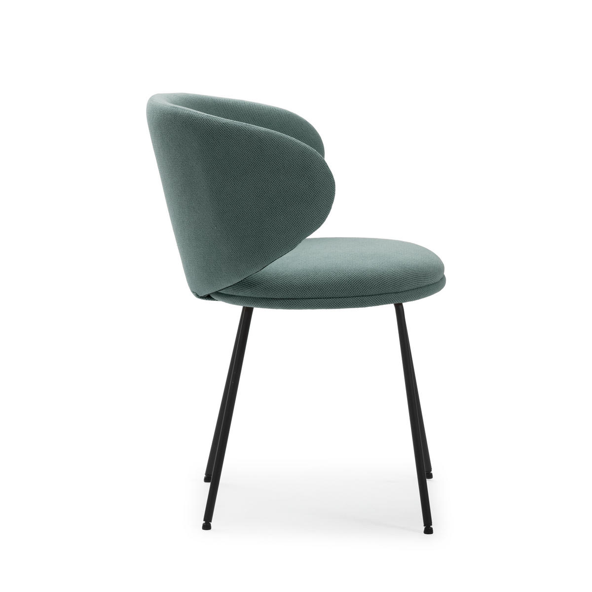 STÜHLEN (Set aus 2) aus stoff mit schwarzen metallbeinen - rush 60/58/51 cm - Grün, Textil (58/51/60cm) - Calicosy
