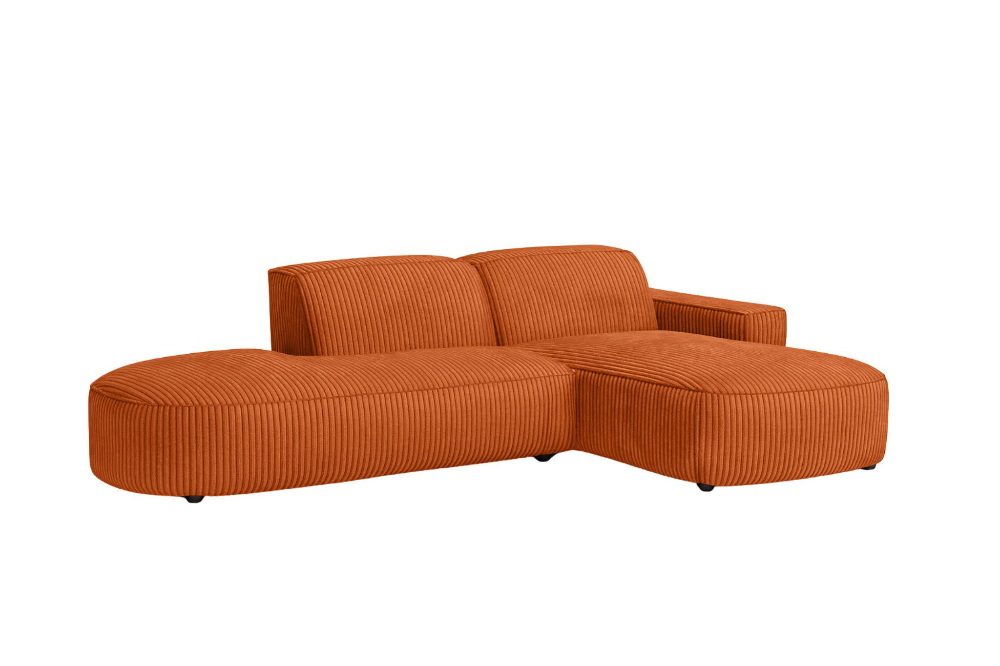 ECKSOFA Cursal Atelier, Stoff Poso, Kupfer, Rechts - Orange, Holz (269/166cm) - Kaiser Möbel