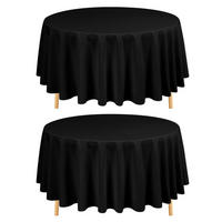 TISCHDECKE 2er-Set Schwarz 229 cm - Schwarz, Textil (90/90/1.5cm)