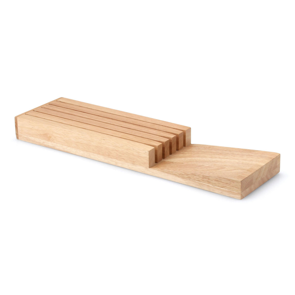 MESSERBLOCK für Schublade, Gummibaumholz - Braun, Holz (11/4/39cm) - Continenta