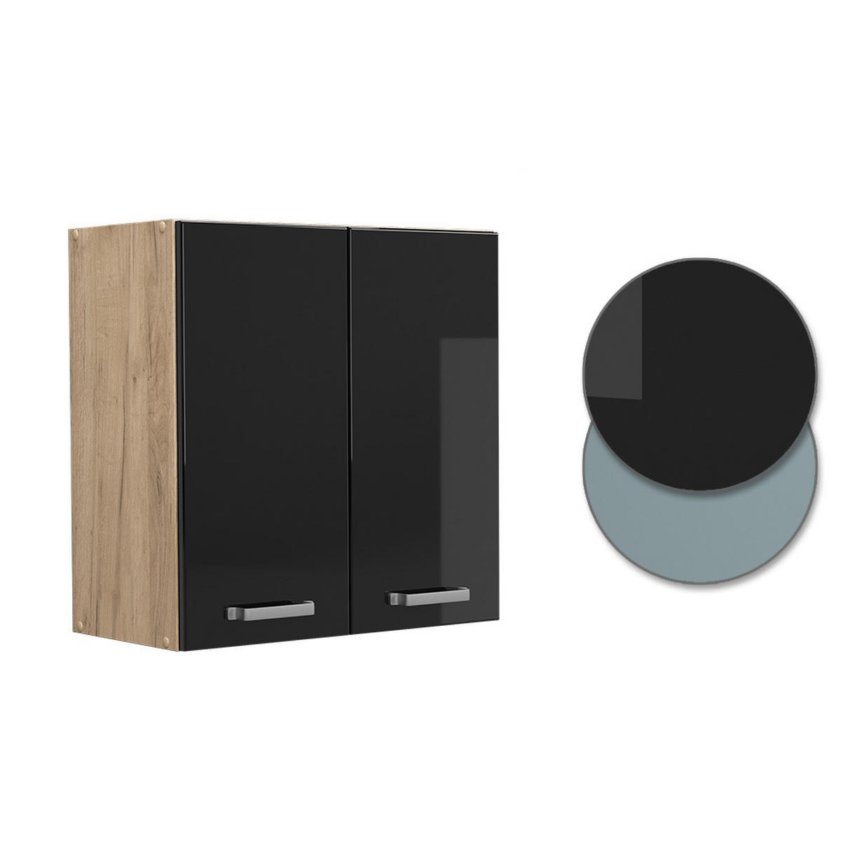 HÄNGESCHRANK R-Line Schwarz Hochglanz 60 cm - Honigeiche/Schwarz Hochglanz, Holzwerkstoff (60/60/31cm) - Vicco
