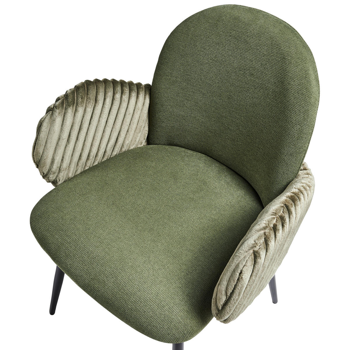 ESSZIMMERSTUHL 2er-Set Grün Amity - Schwarz/Grün, Textil (50/84/56cm) - Beliani