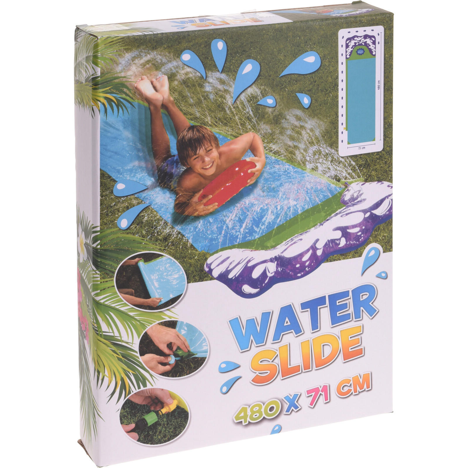 WASSERRUTSCHMATTE aufblasbar 480/71 cm - Multicolor, Kunststoff (71/480cm)