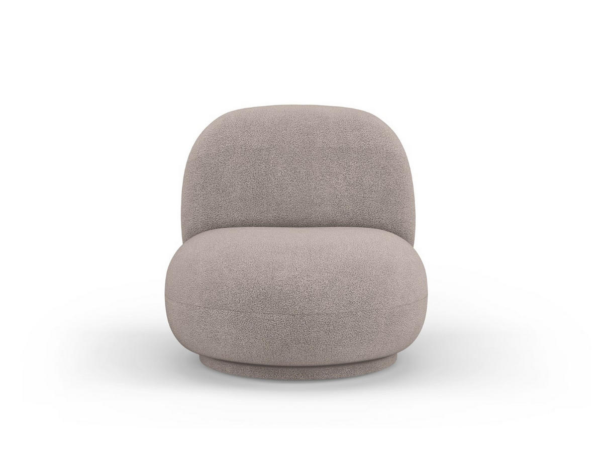 DREHSESSEL Chuck aus Boucle hellbraun - Hellbraun, Textil (77/80/78cm) - Micadoni