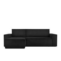 ECKSOFA-LINKS/RECHTS NAPI Schlaffunktion mit Cordbezug, Schwarz - Schwarz, Textil (262/148cm) - KONSIMO®