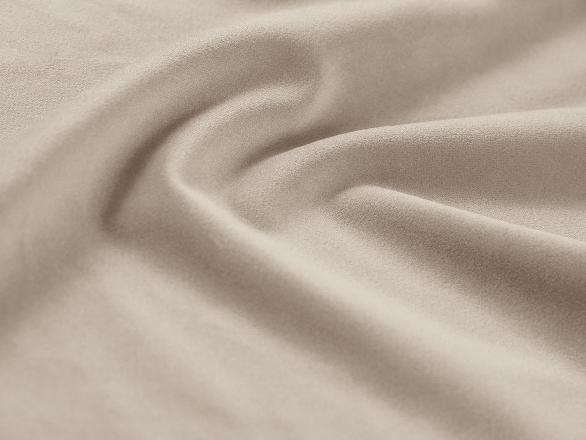 BETT mit Bettkasten und Kopfteil Colonel aus Samt leichtes beige 200x200cm - Creme, Textil (200/200cm) - Cosmopolitan Design