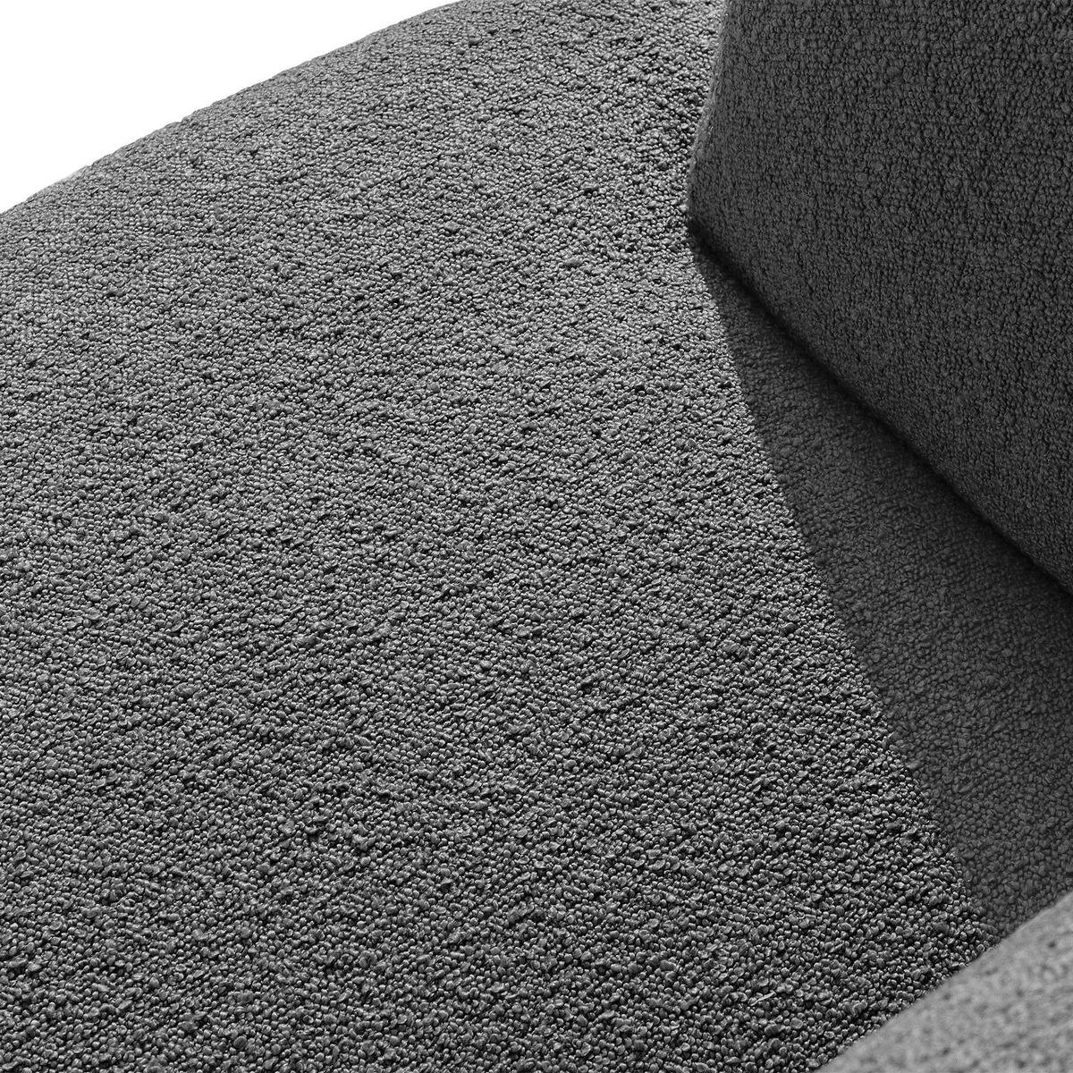 EINZELSOFA VIRA, Dunkelgrau, Bouclé - Dunkelgrau/Schwarz, Holz/Holzwerkstoff (210/84/100cm) - KONSIMO®