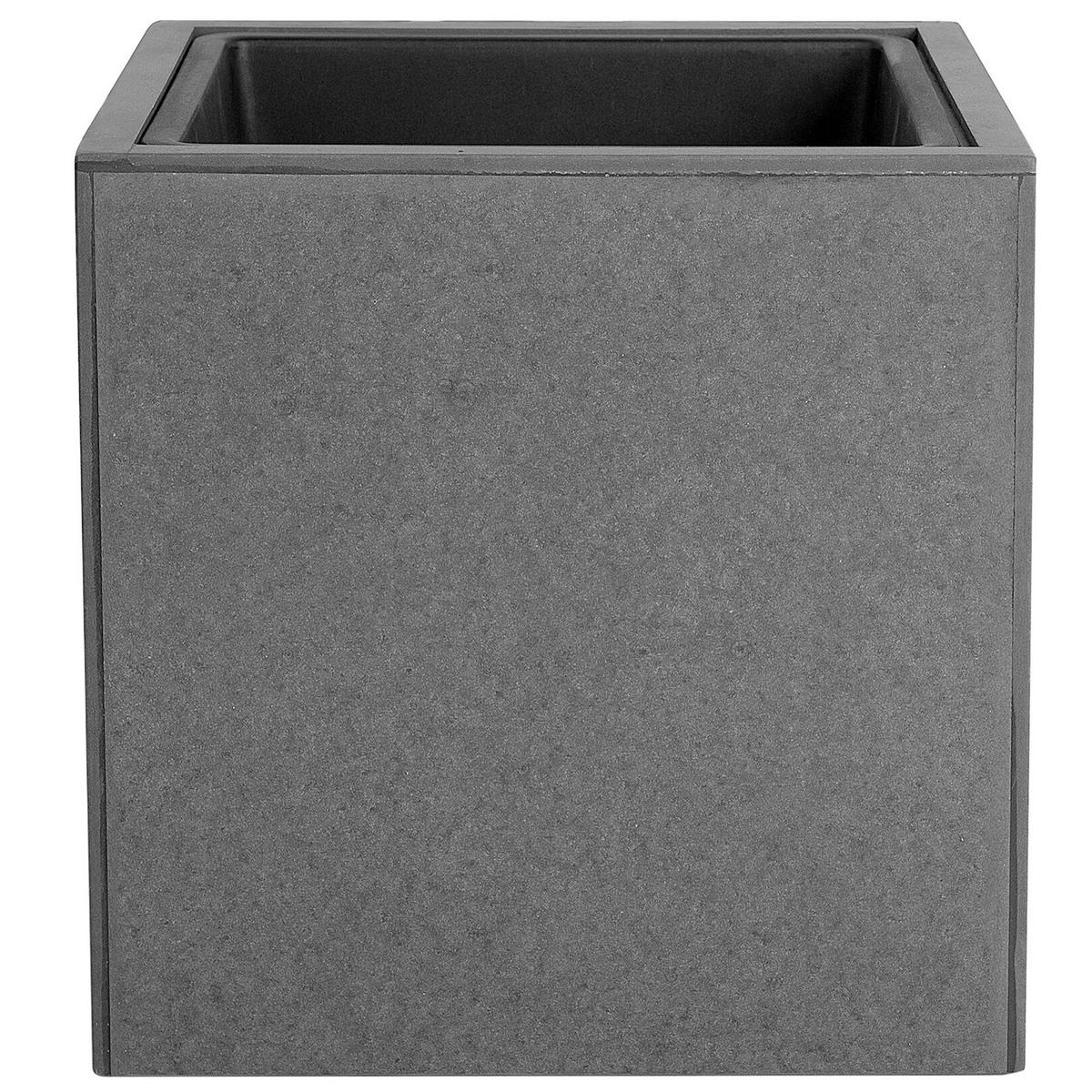 PFLANZENSTÄNDER Faserzement hellgrau mit Holzbeinen 95 cm Drimos - Hellbraun/Hellgrau, Stein (95cm) - Beliani