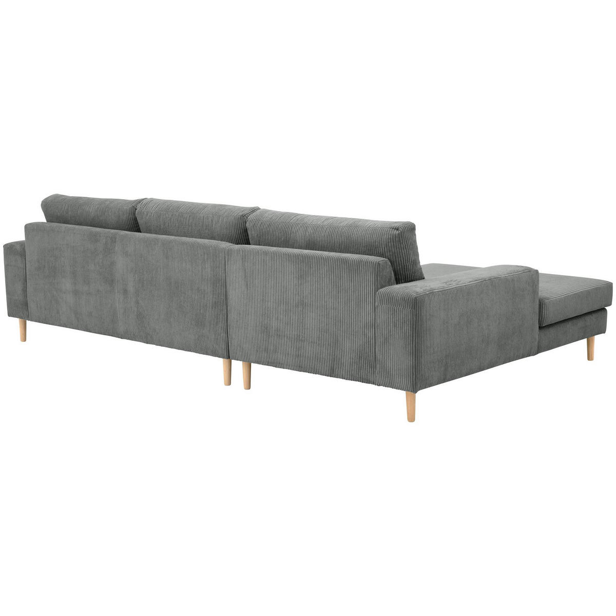 SOFA mit Longchair links Kaylynn Cordstoff anthrazit - Anthrazit, Kunststoff (175/294cm) - 58aufmkessel