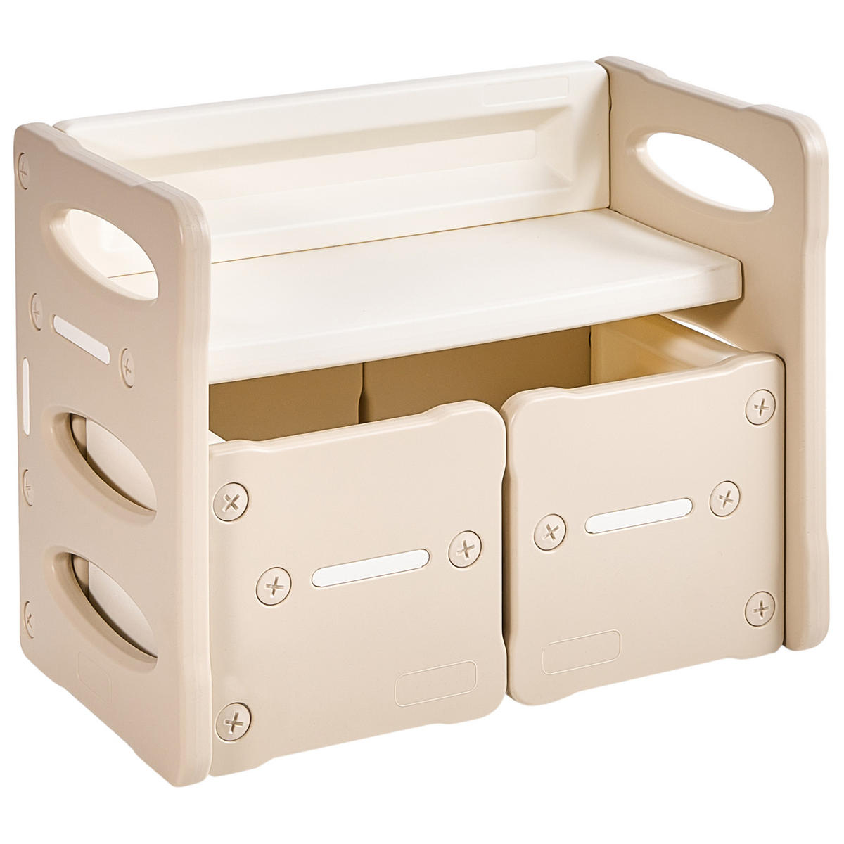KINDERTISCH mit Stühlen Beige Bulloo - Beige, Kunststoff (67/42/53cm) - Beliani