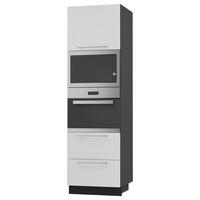 BACKOFEN-HOCHSCHRANK Kvantum D14/RU/2A/284 Weiß Matt / Schwarz Matt 60 / 59 / 207cm - Schwarz/Weiß, Holz/Holzwerkstoff (60/207/59cm) - Feldmann-Wohnen
