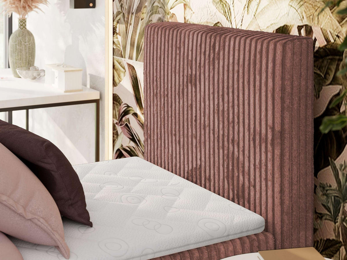 BOXBETT TILIANO 90/200 - Rosa Cord - H3 - Rechts - Rosa, Textil (90/200cm) - MKS