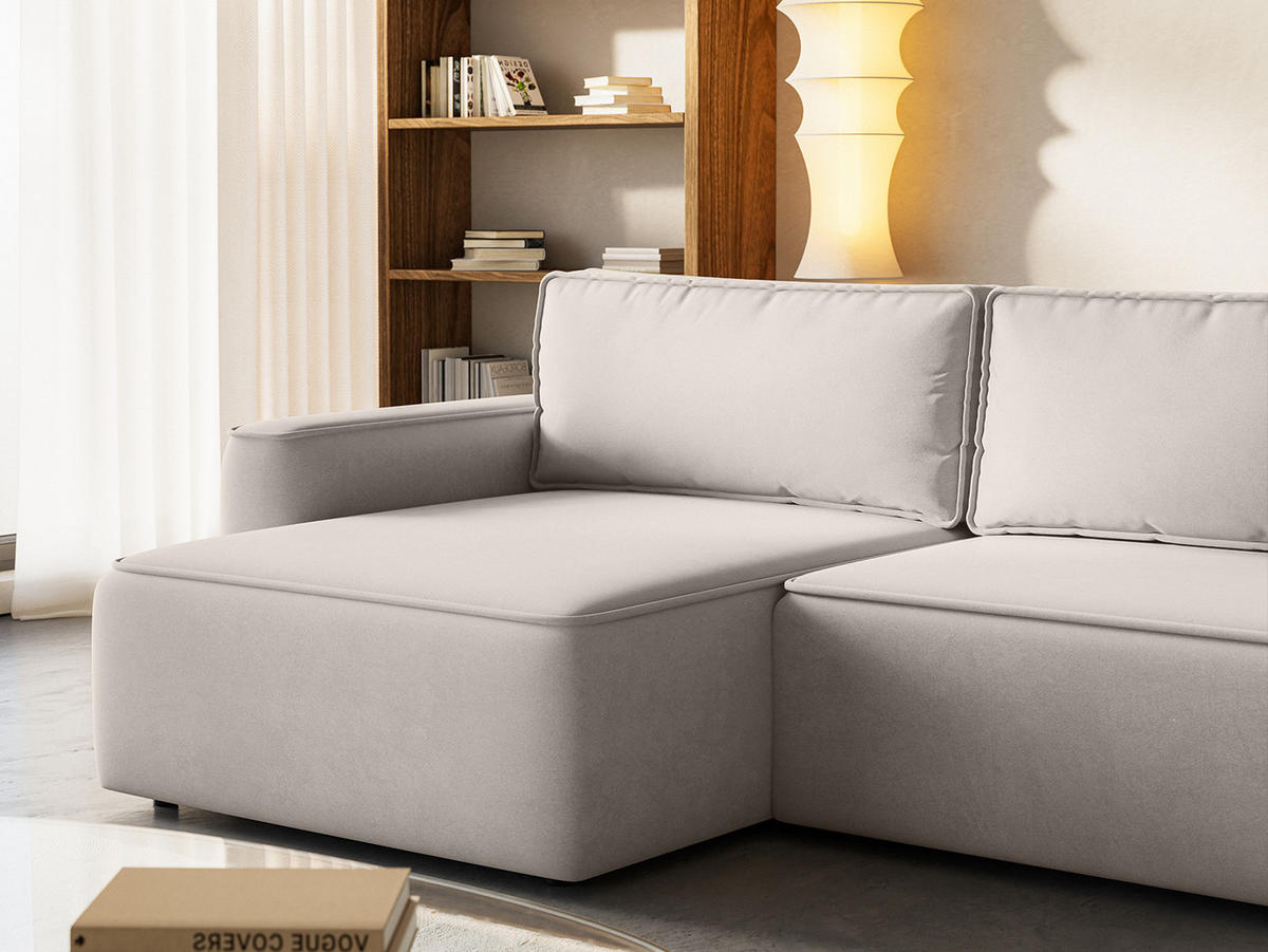 ECKSOFA Sarro mit Schlaffunktion, Weiß - Weiß, Textil (165/260cm) - Fedve