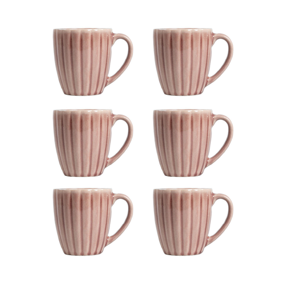 BECHER Melida rosa 0,3 l 6er-Set - Rosa, Keramik (0.3L) - Homla