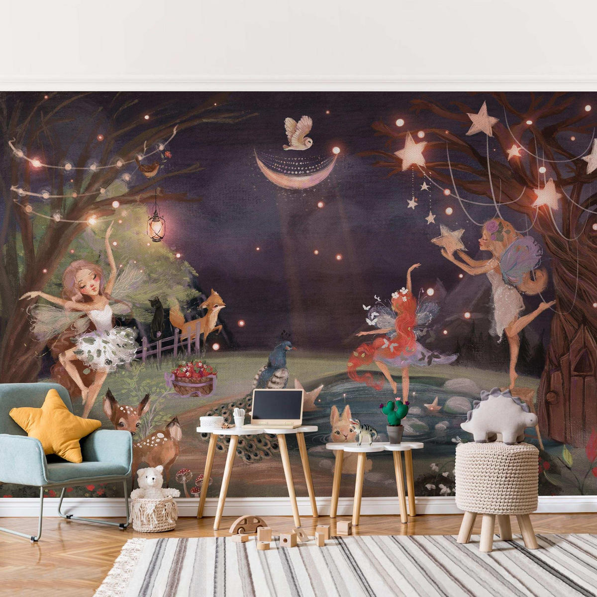 FOTOTAPETE Eine Nacht im Garten der Feen 288/190 cm - Braun, Papier (288/190cm) - Bilderwelten