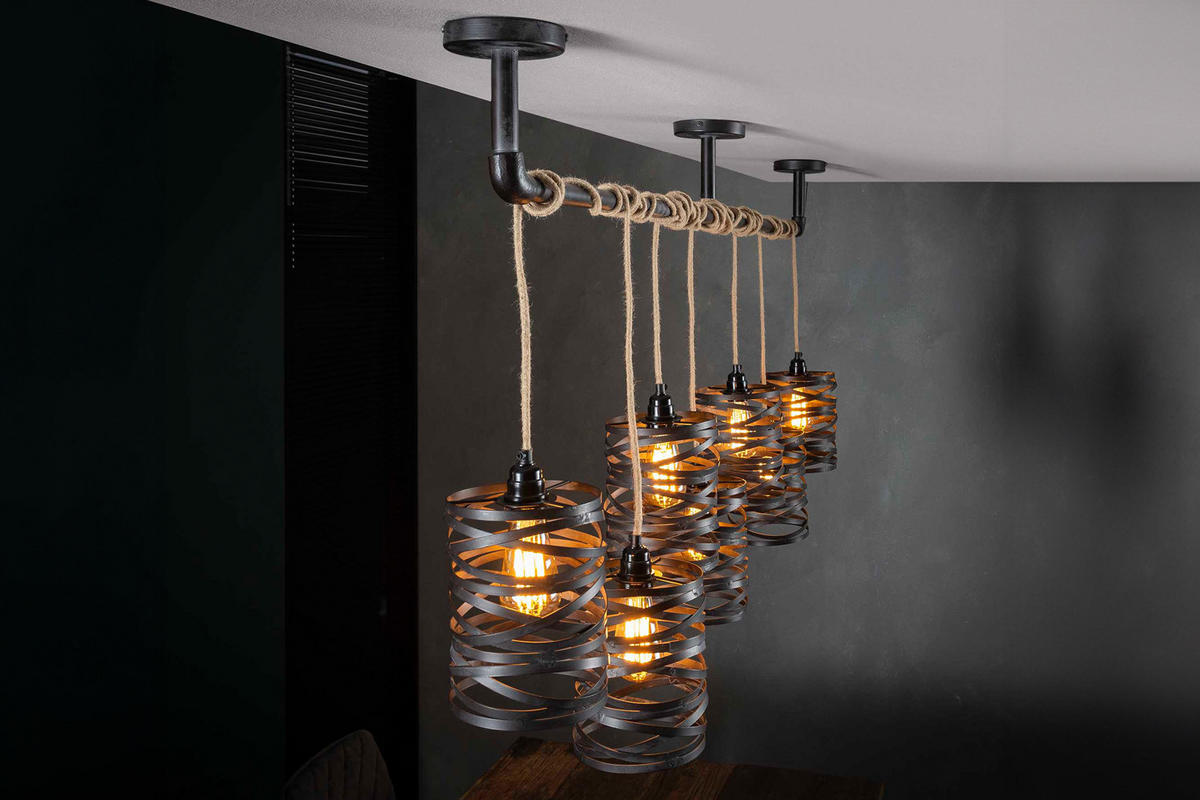 HÄNGELAMPE ALMAS Schwarz Metall - Schwarz, Metall (15/157/150cm) - KAWOLA