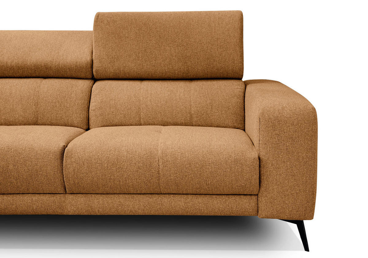 ECKSOFA MORELLO 5-Sitzer, orange - Schwarz/Orange, Holzwerkstoff/Textil (158/269cm) - Courtois Laville