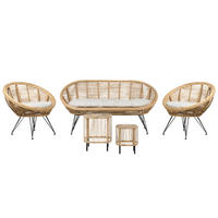 4-SITZER LOUNGE SET Rattan Natürlich Maratea/Cesenatico - Naturfarben, Naturmaterialen - Beliani