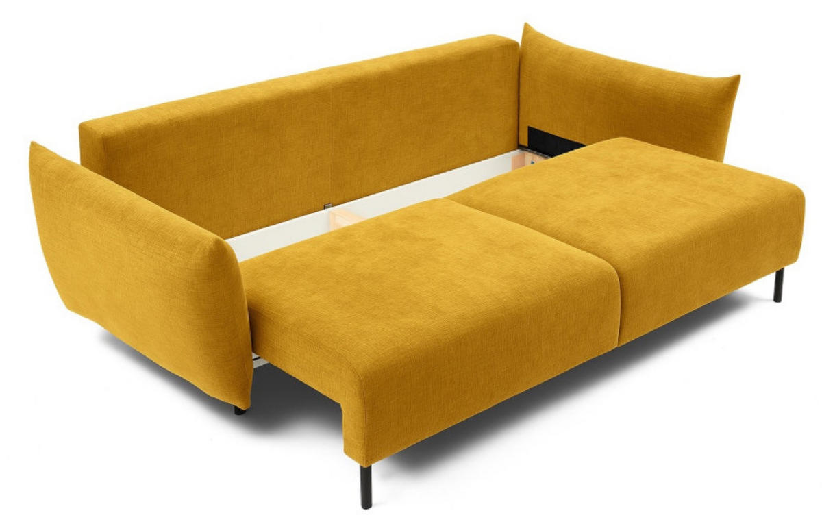 SOFA 3-SITZER Gelb ADA Mit Schlaffunktion Und Bettkasten Chenille - Gelb, Textil (240/90/108cm) - Sepro Meble