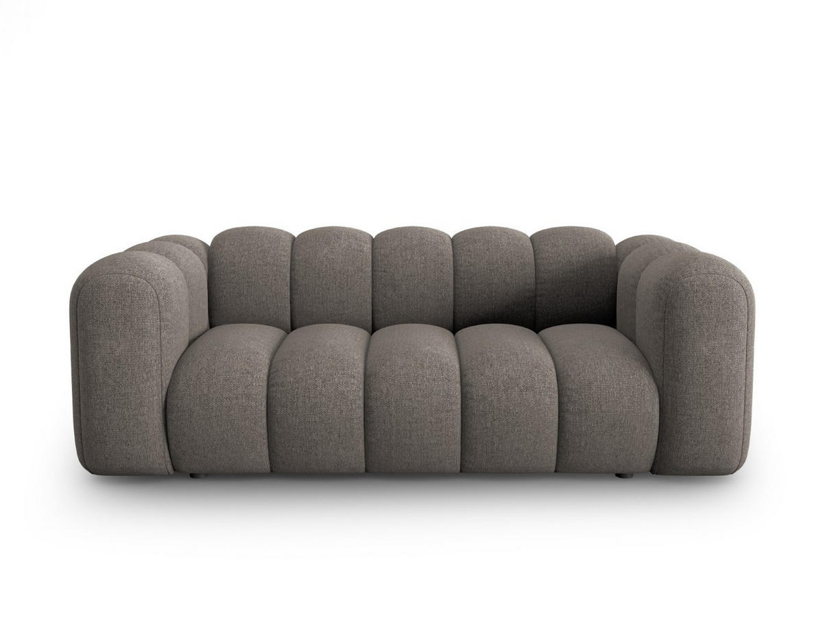 SOFA Lupine aus Chenille-Stoff grau 2 Sitzplätze - Grau, Textil (95/70/200cm) - Micadoni