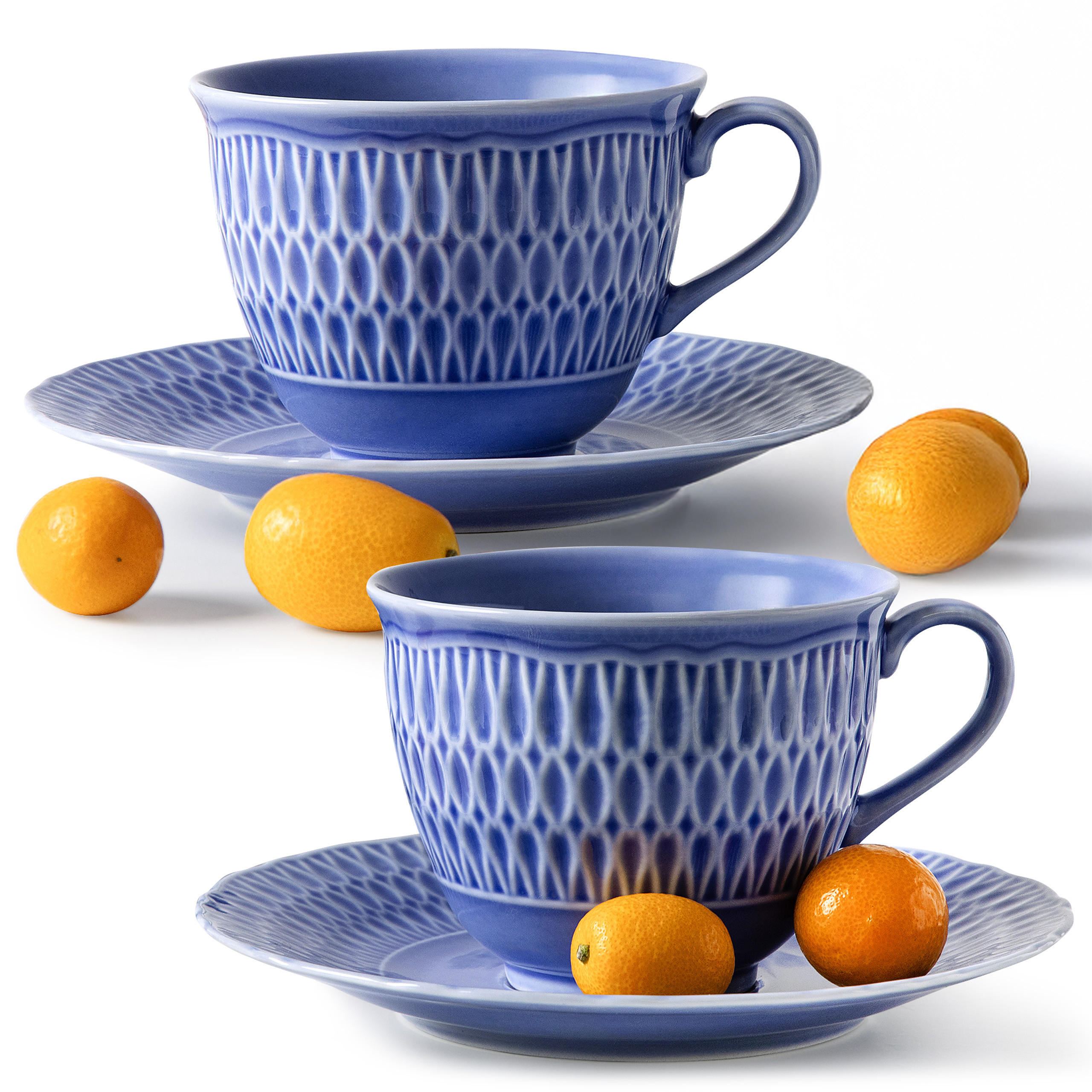 KAFFESERVICE CMIELOW SOFIA Kaffetassen-Set - Blau, Keramik (15.7/7.5/15.7cm) - KONSIMO®