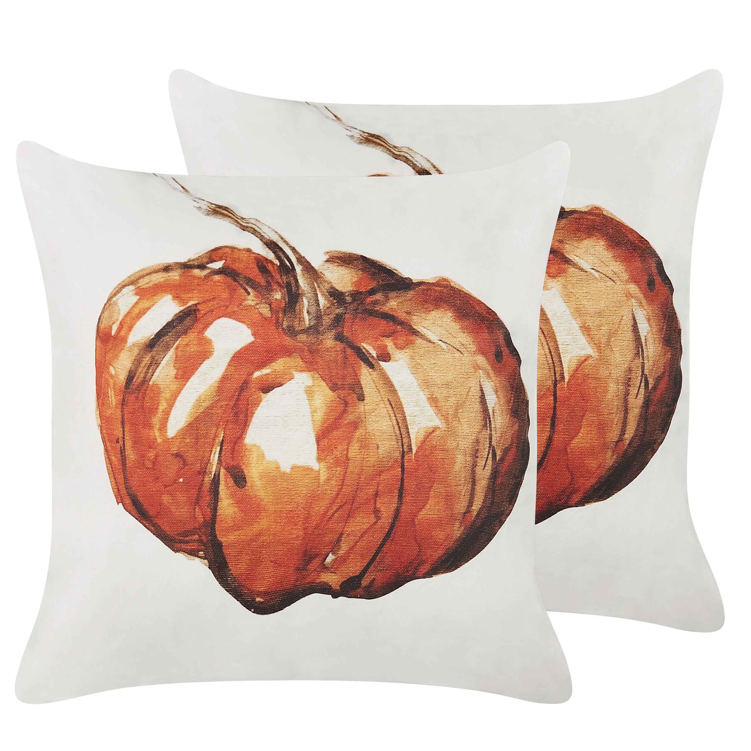 DEKOKISSEN 2er-Set Beige 45/45 cm Curbita - Beige, Textil (45/45cm) - Beliani