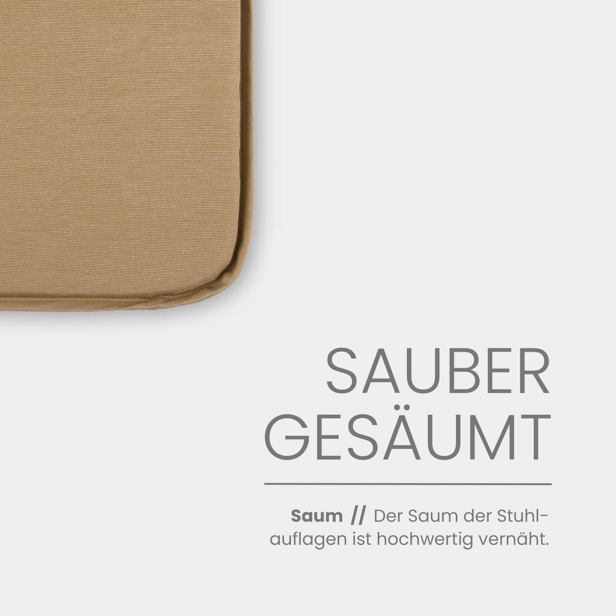 SITZKISSEN Canvas 38x38cm Hellbraun 2er-Pack - Braun, Textil (38/38/2cm)