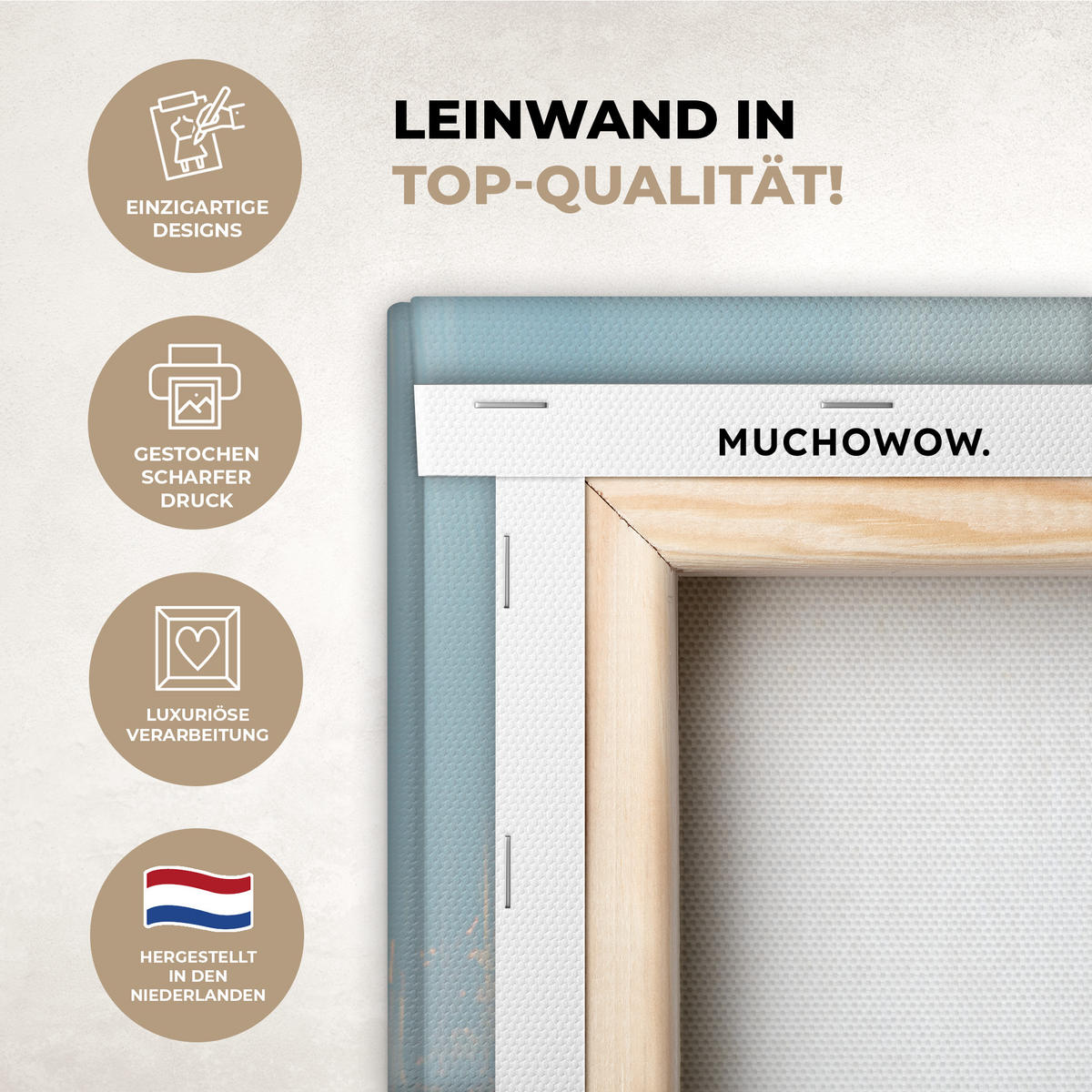 LEINWANDBILD Wald - Winter - Natur - Abstrakt - Schnee Deko Groß 90x90 cm - Weiß, Textil (90/90cm) - MuchoWow