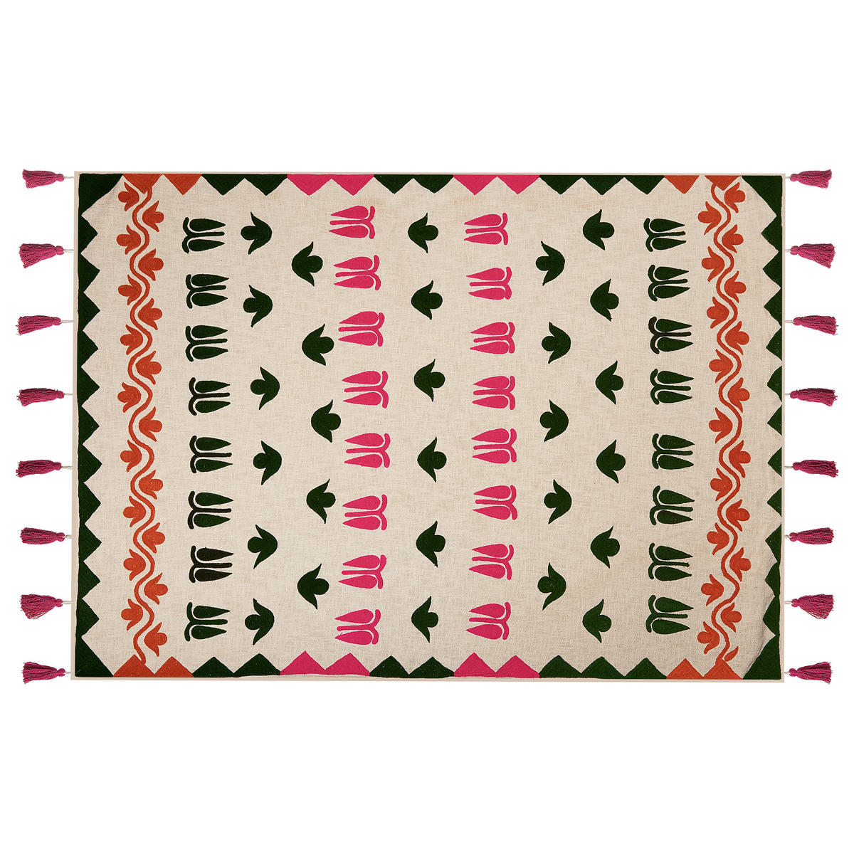 DECKE Bunt Anand 130/180 cm - Multicolor, Naturmaterialen/Textil (130/180cm) - Beliani